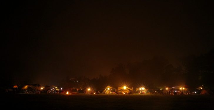 うるぎ星の森オートキャンプ場　夜の広場サイト