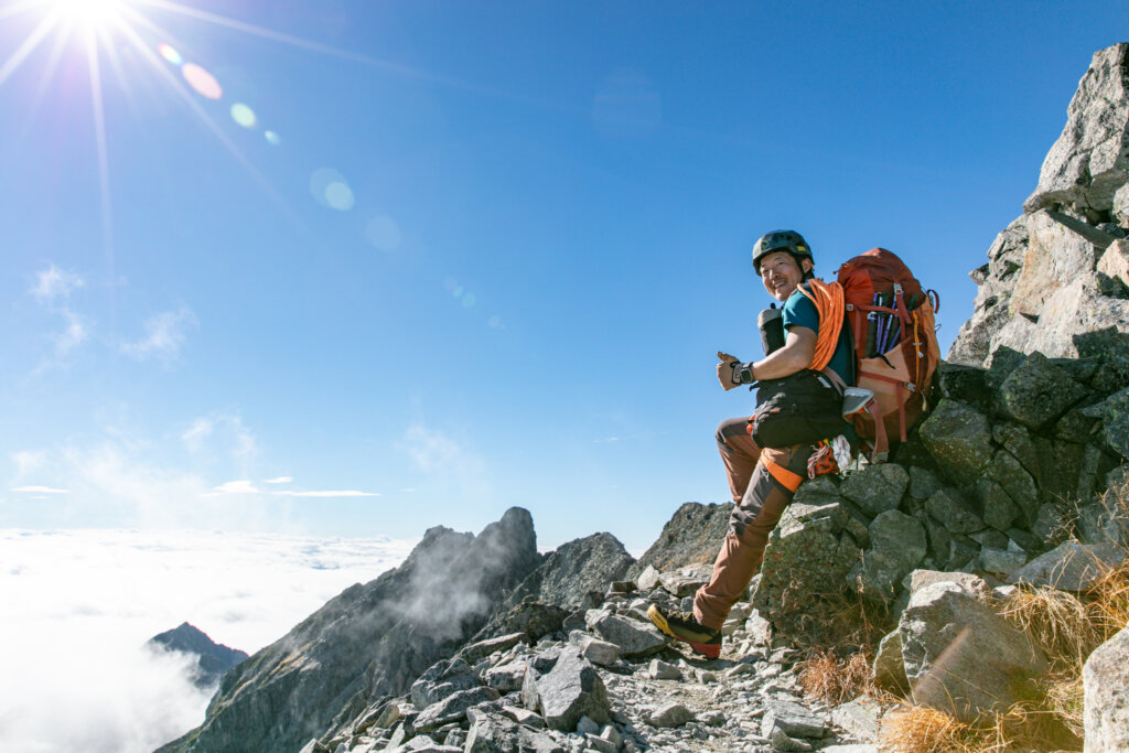 奥穂高岳の手前　最高の天気！