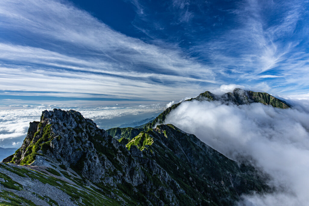 八峰キレットから見る鹿島槍ヶ岳